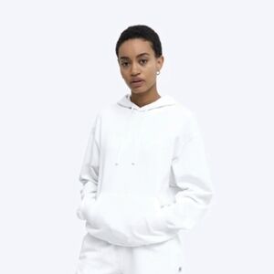 NWT Reigning Champ LightweightTerry Relaxed Pullover Hoodie S White